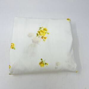 Vintage Yellow Floral Double Fitted Sheet Muslin Cotton Polyester Roses